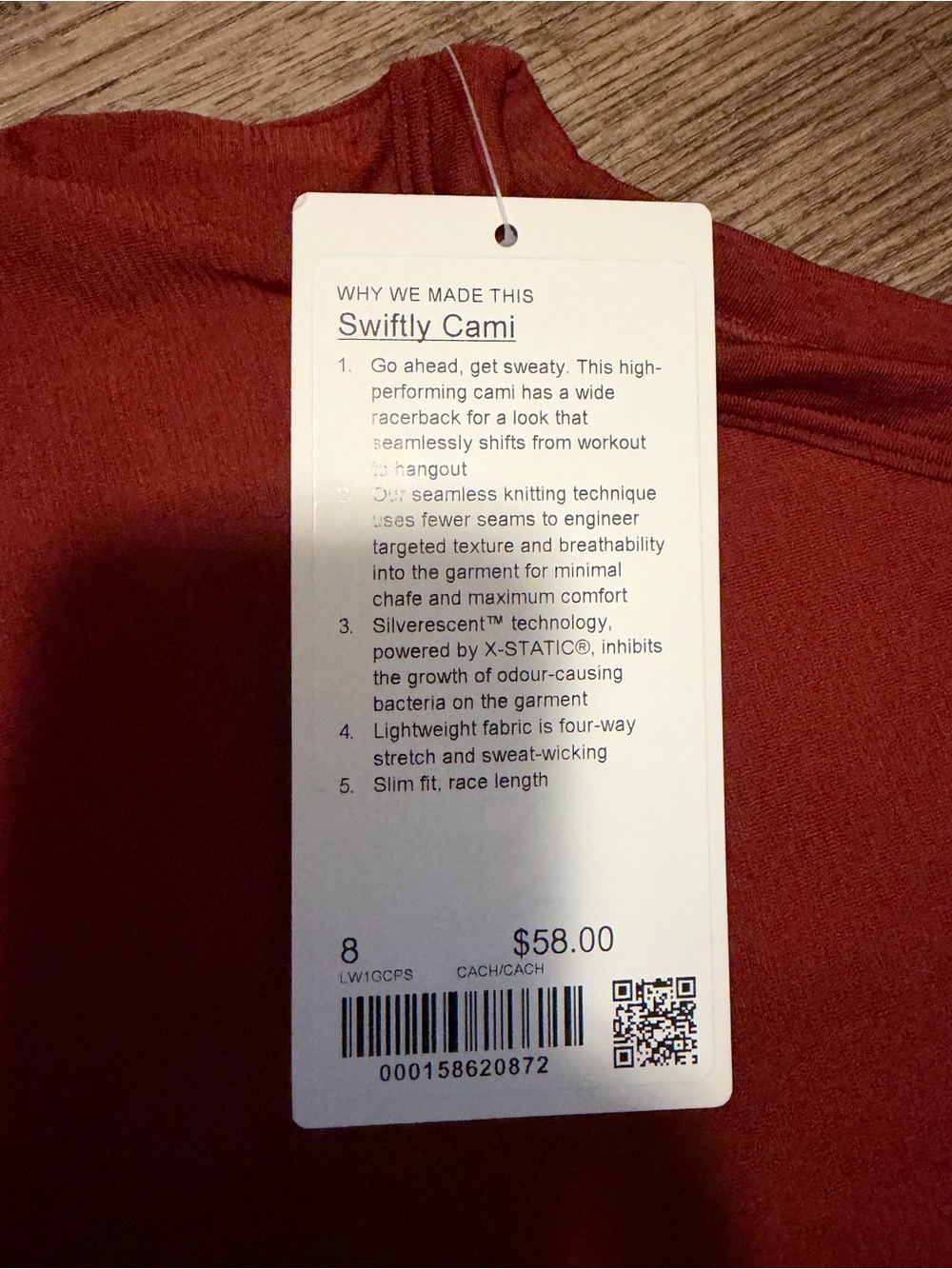 Lululemon Swiftly Cami - Cranberry Charm - Picture 3 of 3